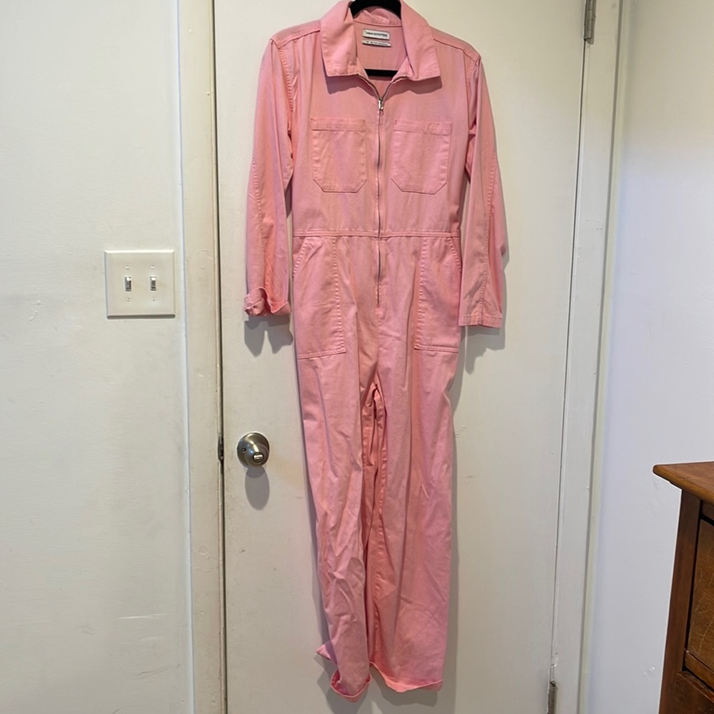 Pink utility suit!